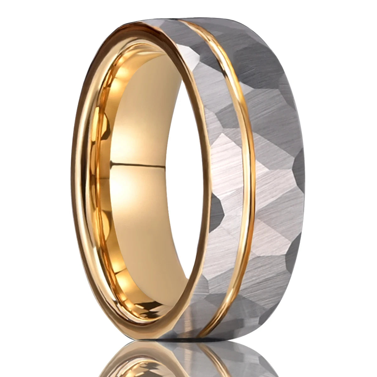 8MM Hammered tungsten carbide ring Men's wedding bands anillos bague homme pareja de compromiso fashion jewelry
