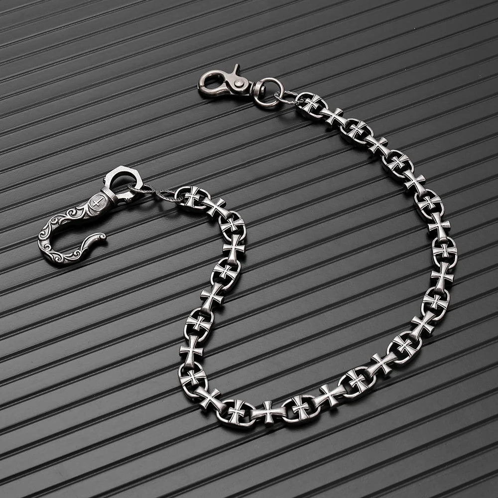 Gothic Cross Trouser Waist Keychain — Zinc Alloy