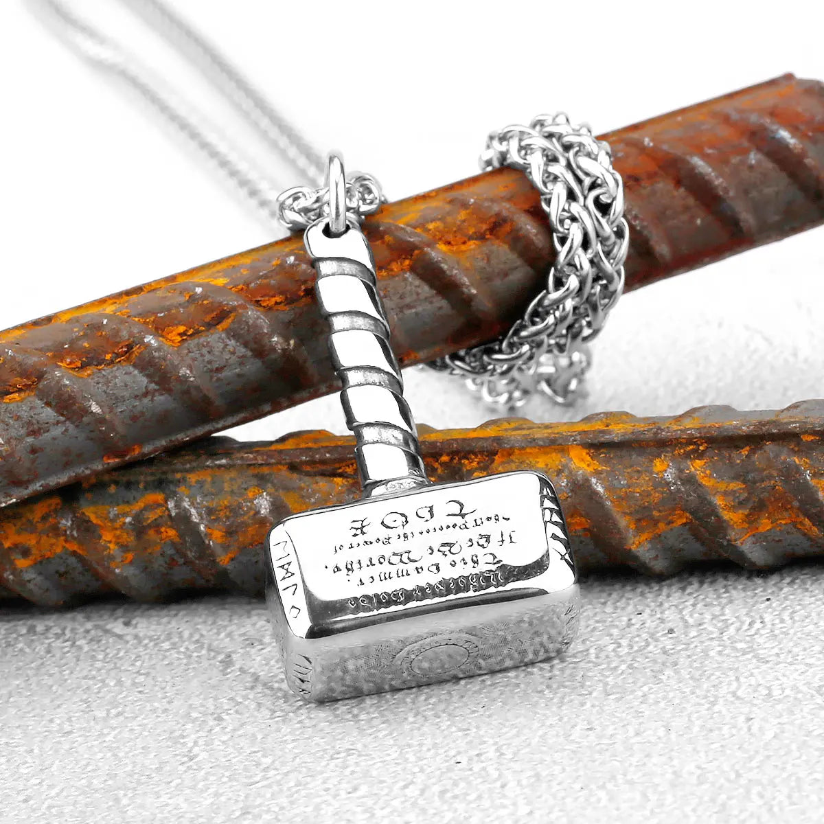 Vintage Viking Battle Thor Hammer Necklace Stainless Steel Men's Hiphop Rock Punk Pendant Necklace Nordic Jewelry Gift