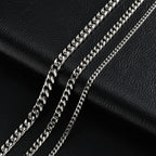 Vintage Cuban Chain Necklace for Men Women,3/5/7mm Stainless Steel Curb Link Chain Chokers,Casual Basic Punk Jewelry