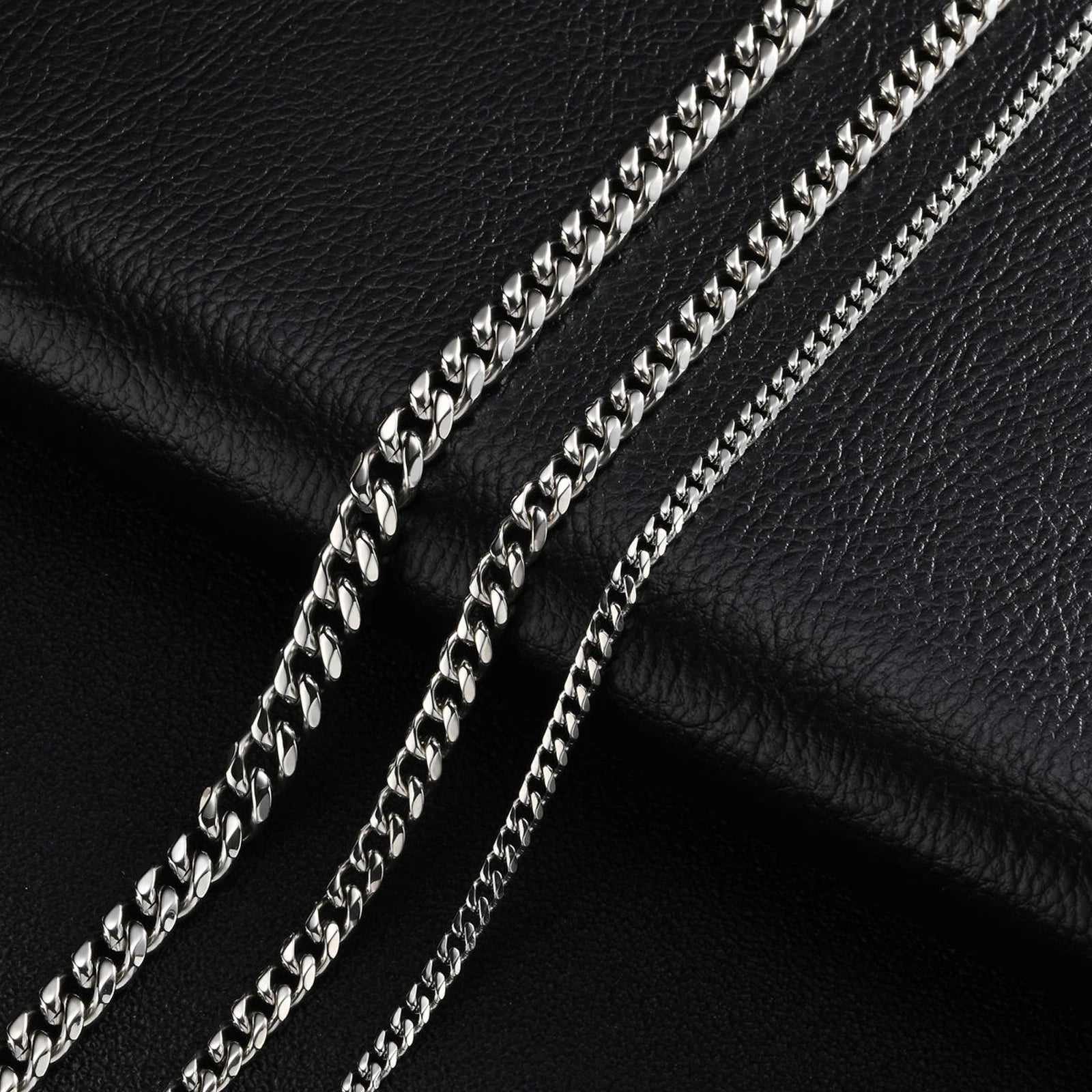 Vintage Cuban Chain Necklace for Men Women,3/5/7mm Stainless Steel Curb Link Chain Chokers,Casual Basic Punk Jewelry