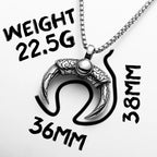 Ox Horn Pendant Necklace — Stainless Steel