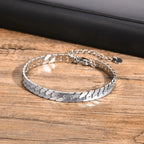 Gold Cuban Flat Chain Bracelet — Stainless Steel