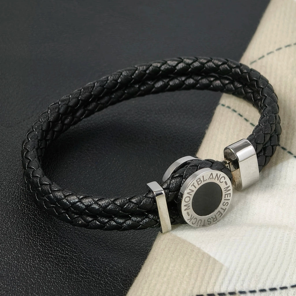 New personalized Wanjia European and American bracelet MB bracelet woven stainless steel men's bracelet