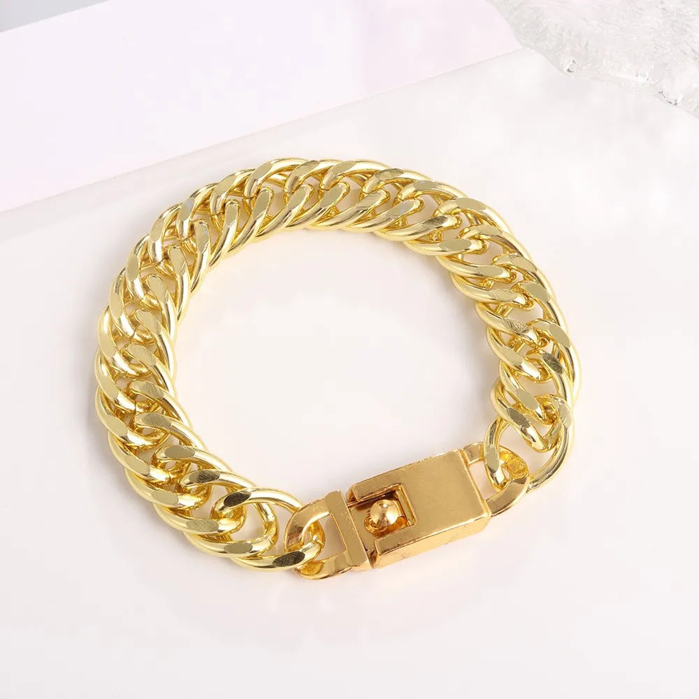 men cube bracelet Stainless Steel Cuban Chain Bracelets for Men, Silver Color Fashion Hip Hop Male Boy Wristband Jewelry