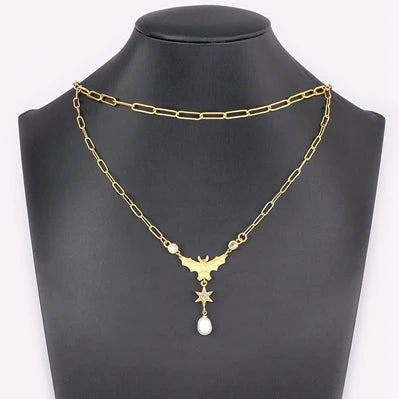 Nidin 8 Styles Double Layers Geometric Delicate Lightning Necklaces for Women Zircon Jewelry Charms Thunder Bolt Pendant Gifts