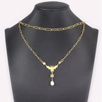 Nidin 8 Styles Double Layers Geometric Delicate Lightning Necklaces for Women Zircon Jewelry Charms Thunder Bolt Pendant Gifts