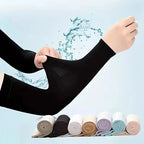 1 Pair Cooling Arm Covers for Men and Women Summer Sun Protection Sunshade Ice Silk Sleeves for Cycling Outdoor Sports