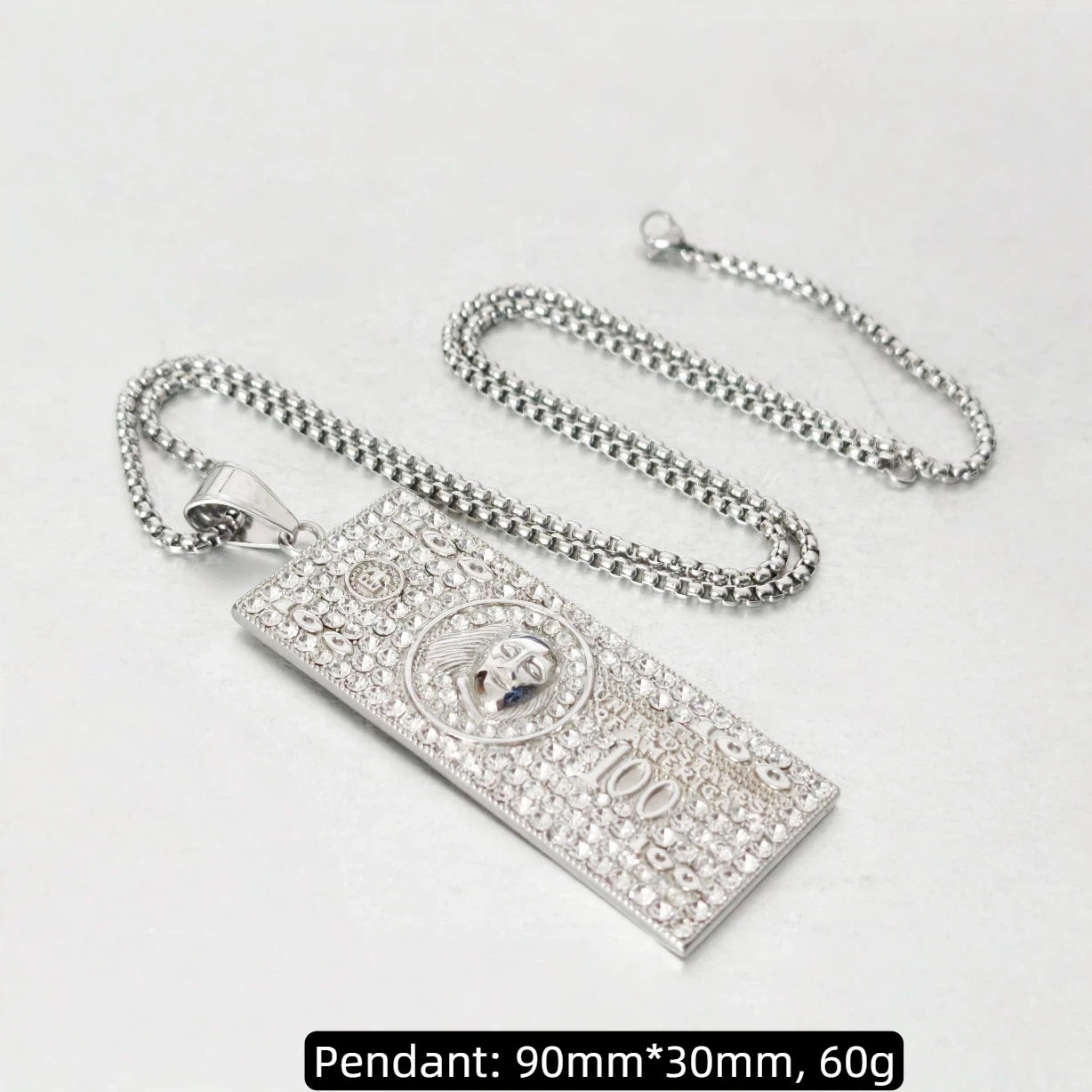 Hip Hop Iced Out Bling Dollar Sign Pendant Gold Color Stainless Steel Rapper Money Necklace For Men Women Hippie Jewelry Gift