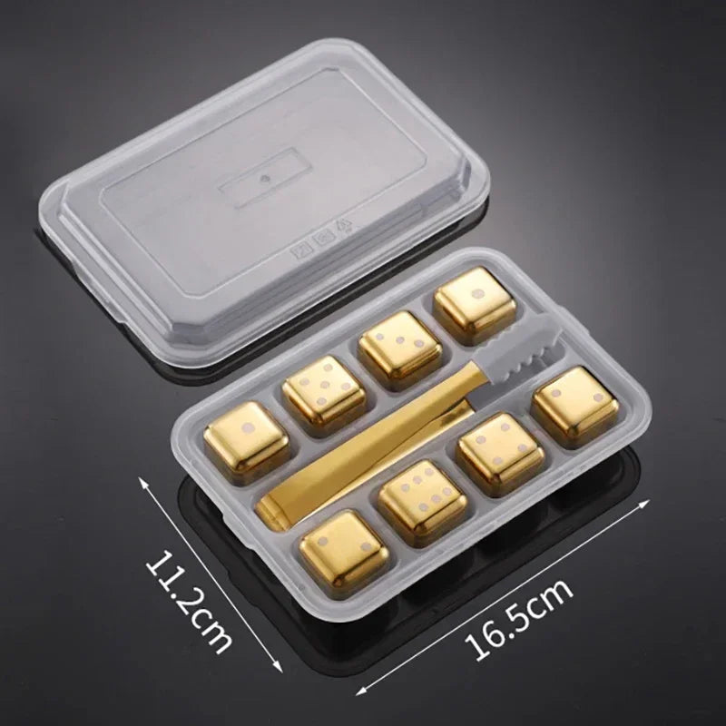Reusable Whiskey Stones Stainless Steel Ice Cubes Quick-Freeze Wine Cooler Food Grade Metal Pellets Beer Cooler Bar