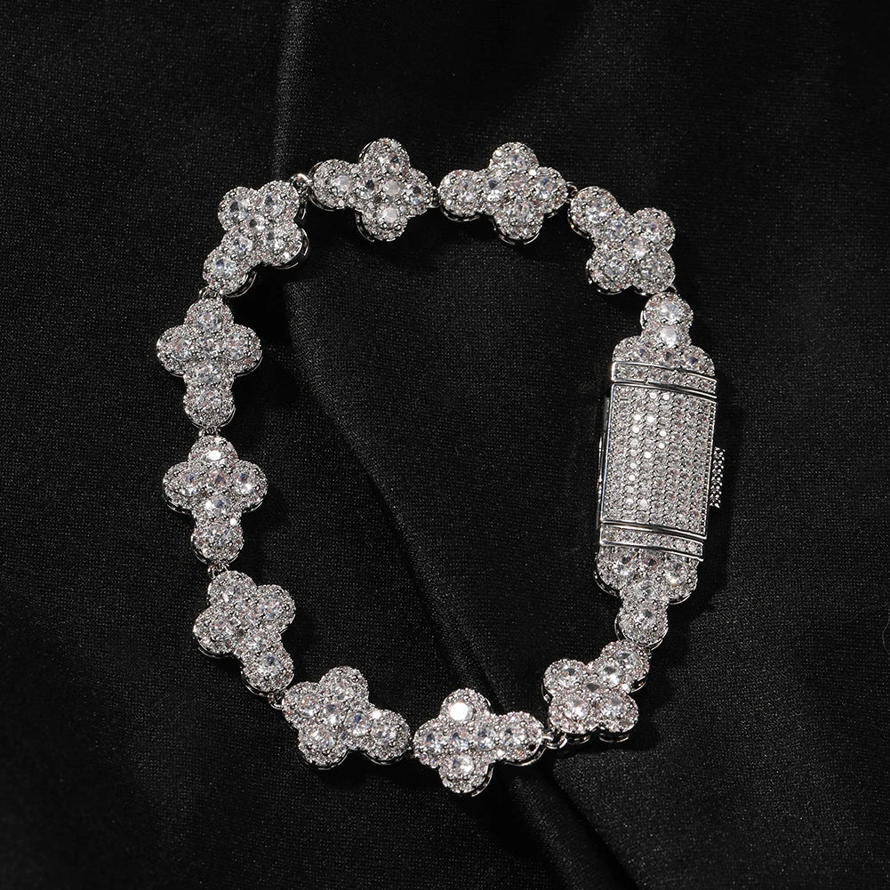 UWIN Tennis Chain Necklace with Full Iced Star/Cross CZ Stones Fashion Luxurious Choker Hip Hop Jewelry for Gift