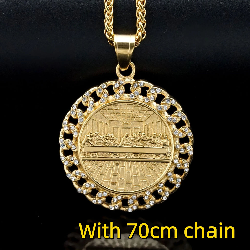 Iced Out Last Supper Pendant — Stainless Steel