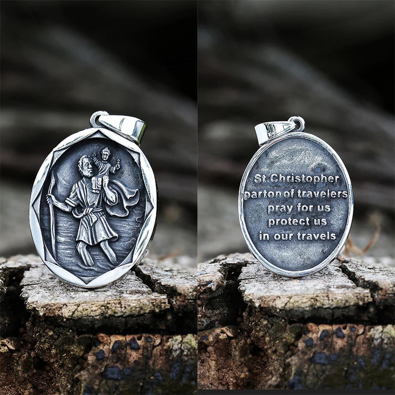 Dropshipping Man Mythological style Archangel St.Michael Protect Saint Shield Pendant Religious Amulet Jewelry Boyfriend Gift
