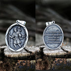 Dropshipping Man Mythological style Archangel St.Michael Protect Saint Shield Pendant Religious Amulet Jewelry Boyfriend Gift