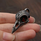 Skull Odin Steel Pendant Retro Nordic Crow Gothic