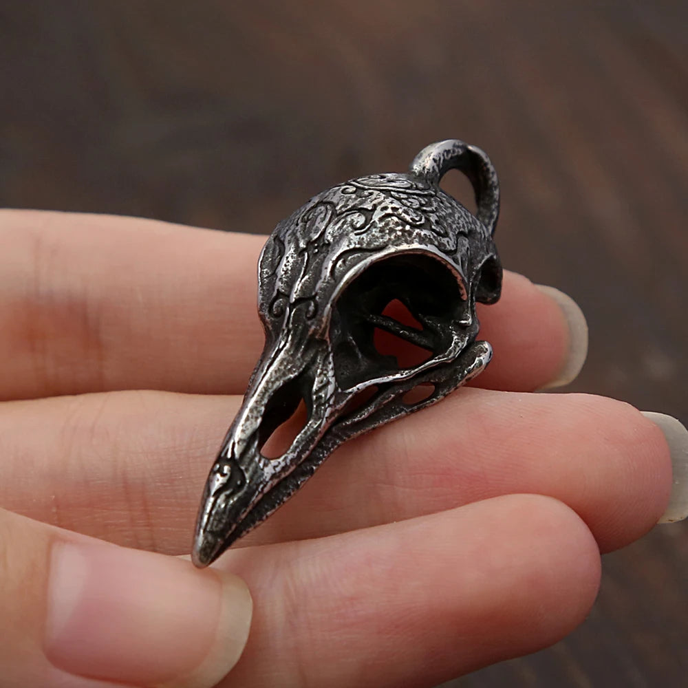 Skull Odin Steel Pendant Retro Nordic Crow Gothic