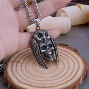 Skull Owl Pendant Necklace — Stainless Steel