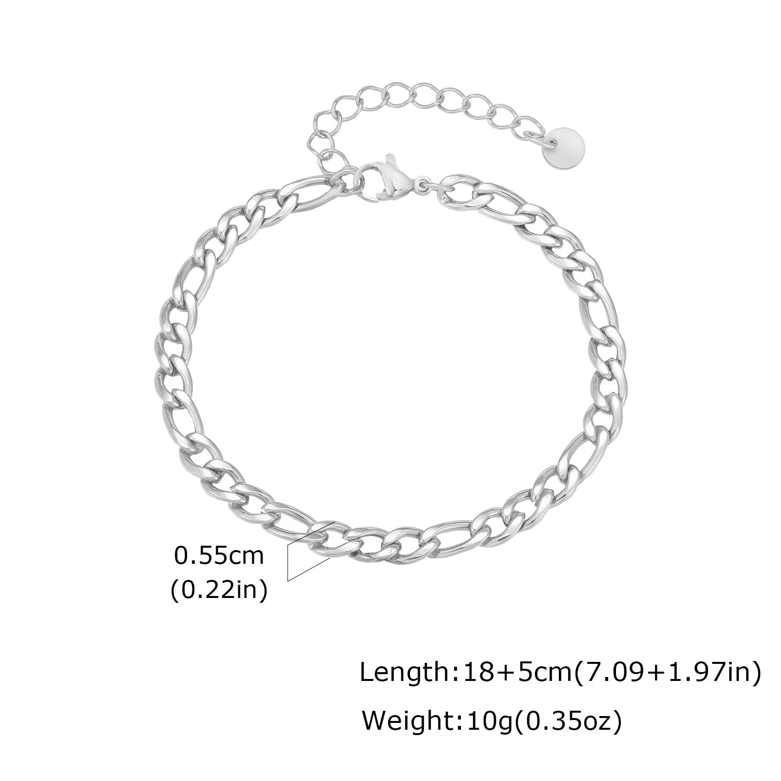 Figaro Chain Bracelet 5.5mm — Stainless Steel