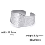 My Shape Lion Rings for Men Punk Celtics Knot Animals Resizable Stainless Steel Finger Ring Nordic Vintage Jewelry