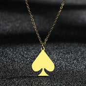 Kinitial Stainless Steel Necklaces Dainty Jewelry Playing Card Hearts Poker Spade Pendant Necklace Party Gift