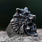 Viking Skull Wolf Head Ring — Stainless Steel