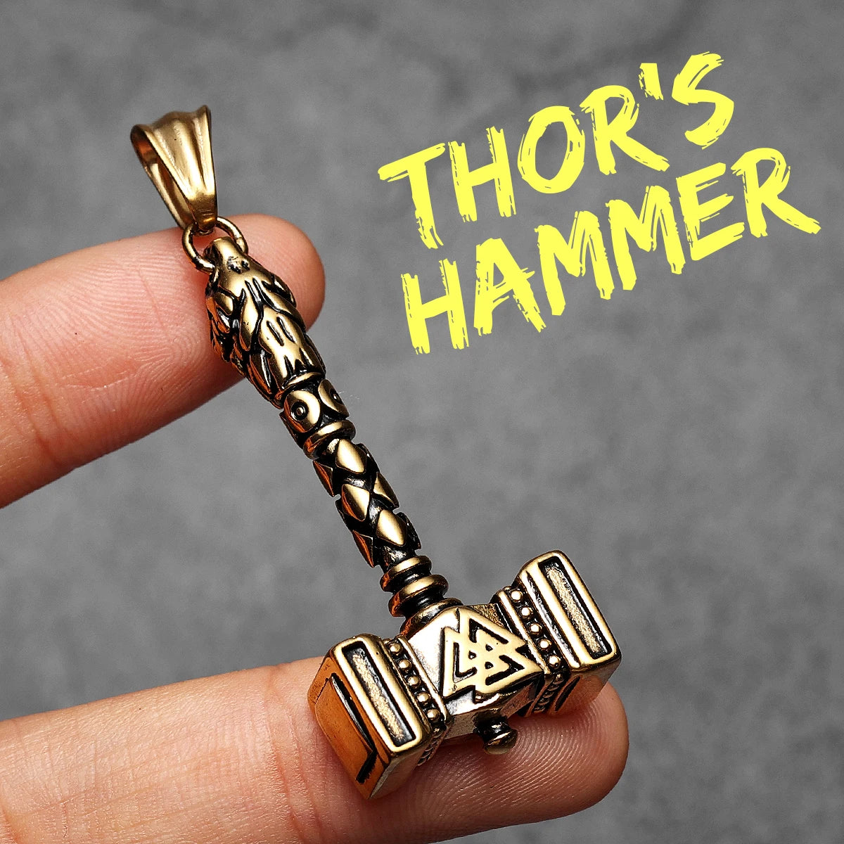 Viking Thor's Hammer Men Necklaces Stainless Steel Pendant Chain Women Punk Fashion Jewelry New In Accessories Gifts