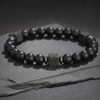 8mm Matte Black Stone Necklace for Men Jewelry Natural Onyx Square Lava Beads Necklaces Fashion Rosary Jewelry