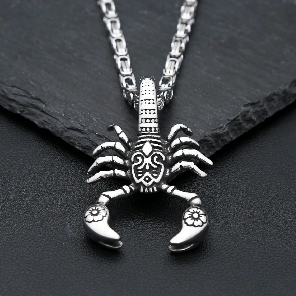 Scorpion Pendant Necklace — Stainless Steel