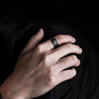 Versatile, Simple and Trendy Men's Summer Fashion Personalized Retro Ring Designer Niche Dark Style Hammer Ring