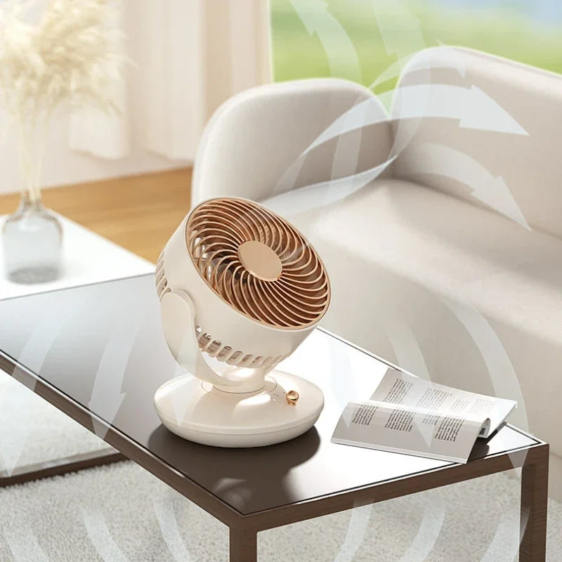 Desktop Rechargeable Fan Small Portable Air Conditioning Appliances Auto Rotation Ventilador 3-speed Wind Silent for