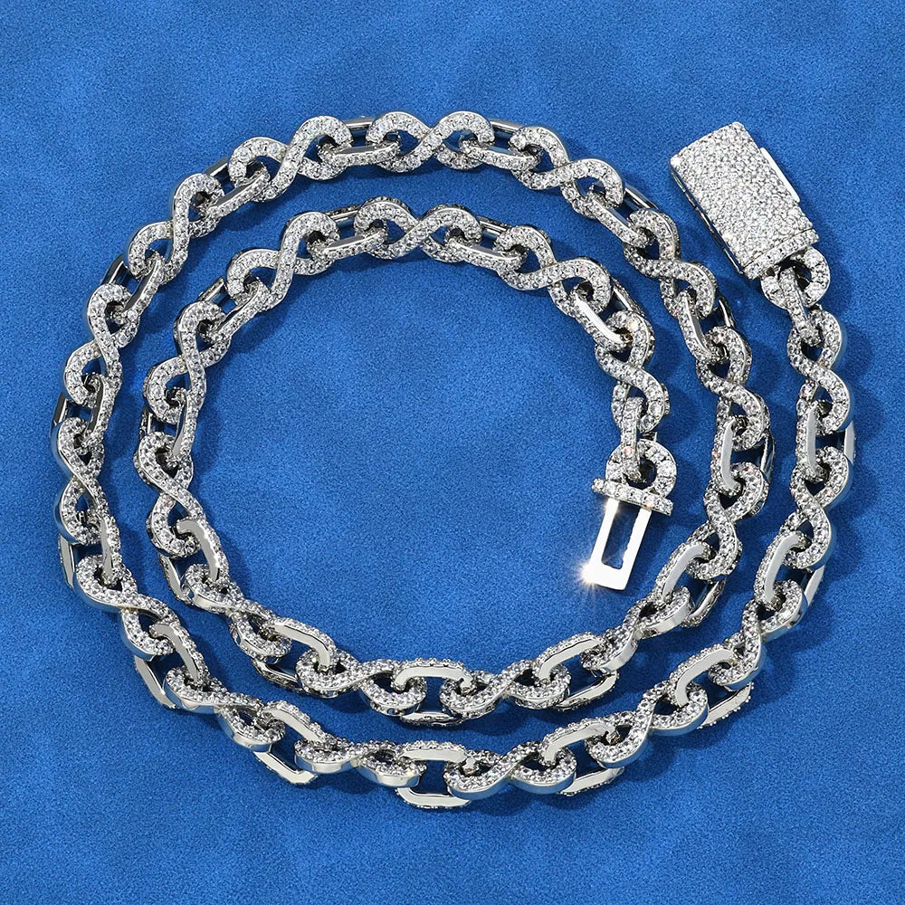 Iced Out Cuban Chain Necklace Stainless Steel 6MM