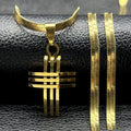 Cross Snake Steel Pendant Novelty Trinity Stereo