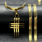 Cross Snake Steel Pendant Novelty Trinity Stereo