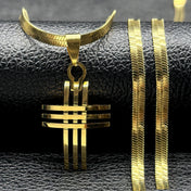 Cross Snake Steel Pendant Novelty Trinity Stereo