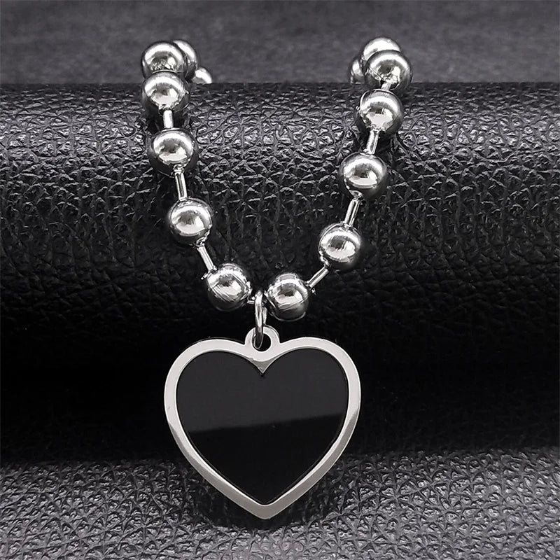 Gothic Heart Steel Pendant Punk Egirl Korean Kpop
