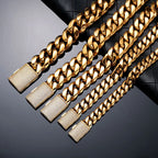 12/14/18/20/22mm Big Heavy Solid Stainless Steel Cuban Miami Link Chain Necklaces for Men Hip Hop Bling Iced out Rapper Jewelry