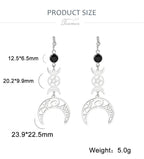 Teamer Vintage Triple Witch Moon Pentagram Goddess Earrings for Women Witchcraft Stainless Steel Amulet Jewelry Gifts