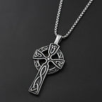 Celtic Knot Cross Pendant Necklace Chain — Stainless Steel