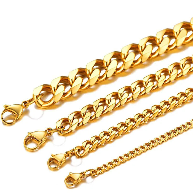 Cuban Link Chain Necklace 3.5-7mm — Gold