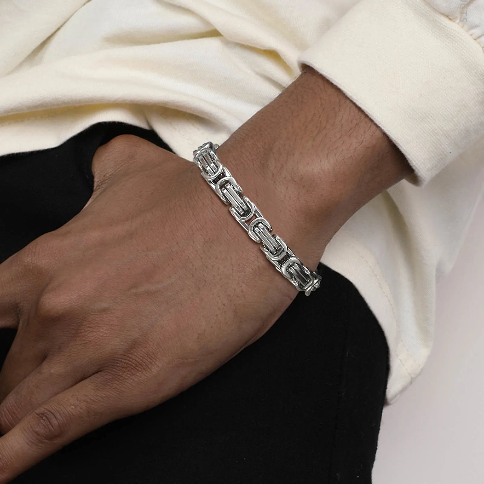 Byzantine Chain Bracelet 8mm — Stainless Steel