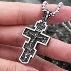 Cross Jesus Steel Pendant 316L Gothic Religious