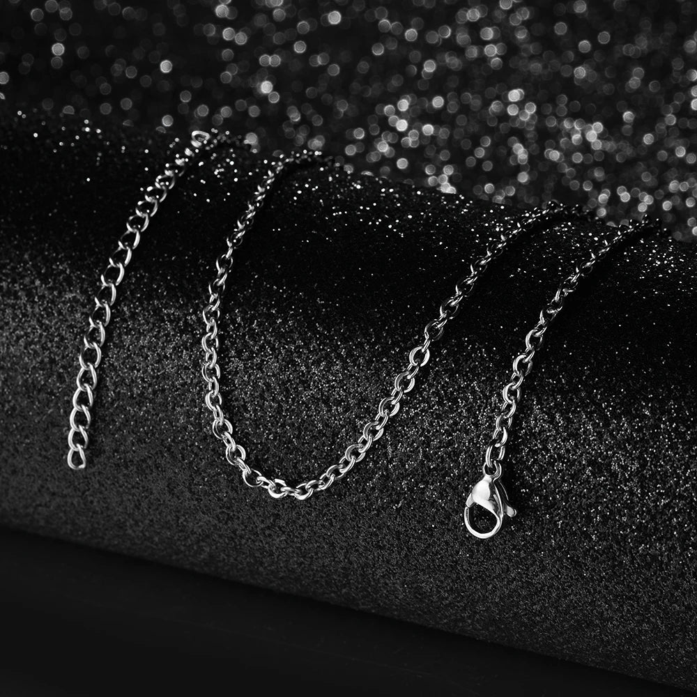 50cm New Fashion Stainless Steel Chain 1.2-3mm Silver Color Rose Gold Necklace Jewelry Vacuum Plating Accessories Chokers Collar