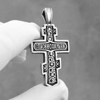 Vintage Jesus Cross Necklace Men's Stainless Steel Faith Christian Amulet Pendant Necklace Religious Male Jewelry Gift