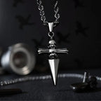 Punk Cross Pendant Necklace for Men — Stainless Steel Chain