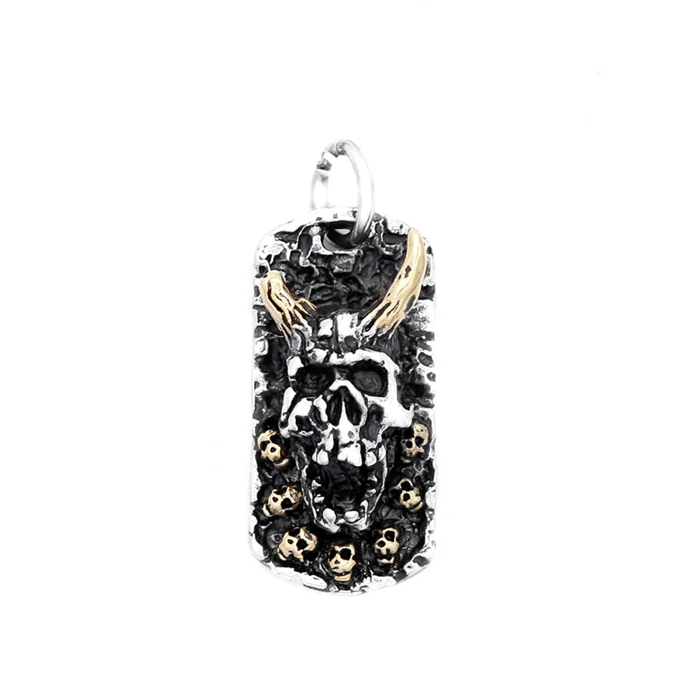 Skull Steel Pendant Vintage Evil 316L Skeleton