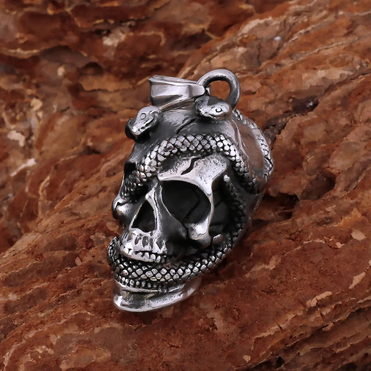 Viking Ghost Skull Pendant Necklace — Stainless