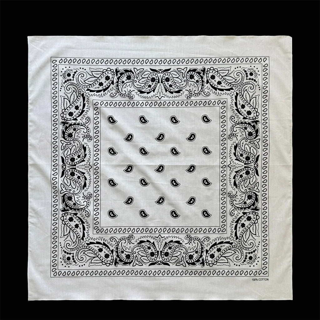 70CM Oversized Hip Hop Amoeba Cashew Cotton Square Bandana Scarf Headband Black Paisley Gifts For Men/Boys/Girls