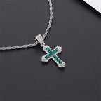 Classic Zircon Cross Necklace Iced Out Hip Hop for Men and Women Bling Pendant Punk Jewelry Gifts