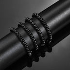 Black Box Curb Chain Necklace — Stainless Steel
