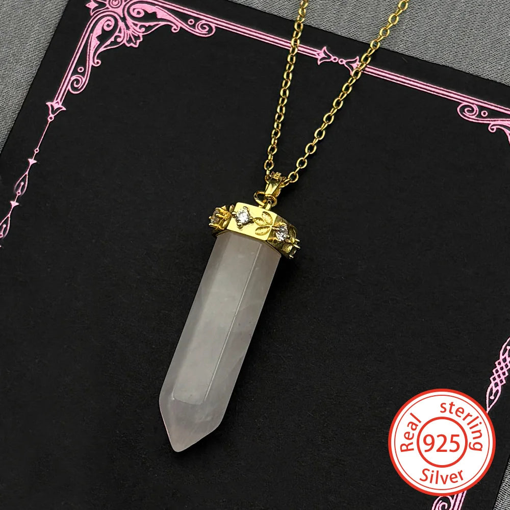 Geometric Two-Tone Pendant Sterling Pendulum Clavicle